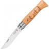 Нож OPINEL №8 ANIMALIA, нержавеющая сталь, рукоять дуб, гравировка серна 001621